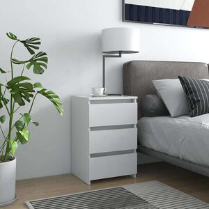 vidaXL Table de chevet Blanc 40x35x62,5 cm Agglom&eacute;r&eacute;