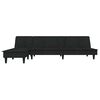 vidaXL Canap&eacute;-lit en forme de L noir 255x140x70 cm velours