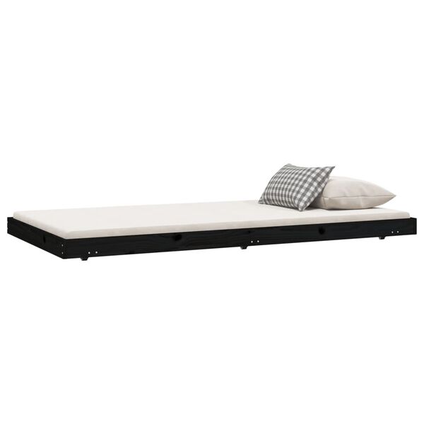 vidaXL Cadre de lit sans matelas noir 80x200 cm bois massif de pin