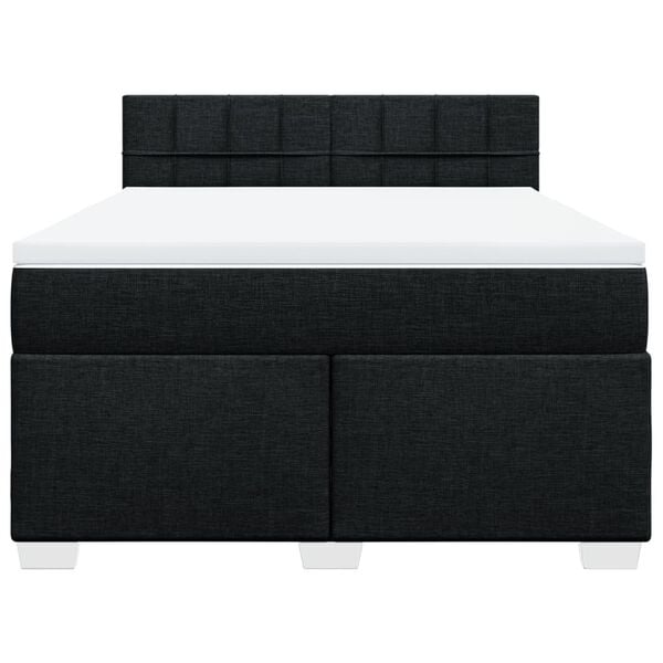 vidaXL Sommier &agrave; lattes de lit avec matelas Noir 160x200 cm Tissu