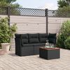 vidaXL Salon de jardin 4 pcs avec coussins noir r&eacute;sine tress&eacute;e