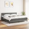 vidaXL Sommier &agrave; lattes de lit avec matelas Gris fonc&eacute; 180x200cm Tissu