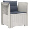 vidaXL Fauteuil 1 place avec coussins look rotin PP Blanc