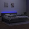 vidaXL Sommier &agrave; lattes de lit et matelas et LED Gris fonc&eacute; 200x200 cm