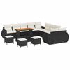 vidaXL Ensemble de canap&eacute; de jardin 14 pc Noir polyrotin