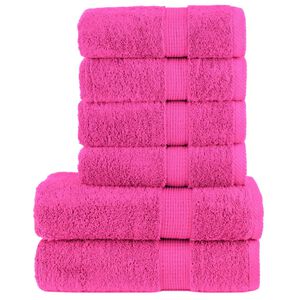 vidaXL Ensemble de serviettes de qualit&eacute; sup&eacute;rieure SOLUND 6 pcs rose