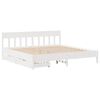 vidaXL Cadre de lit sans matelas blanc 200x200 cm bois massif de pin