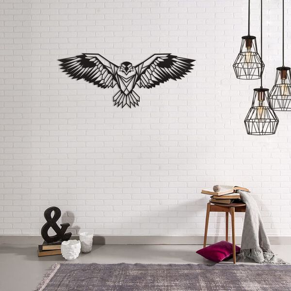 Homemania D&eacute;coration murale Aigle 100x44 cm Acier Noir