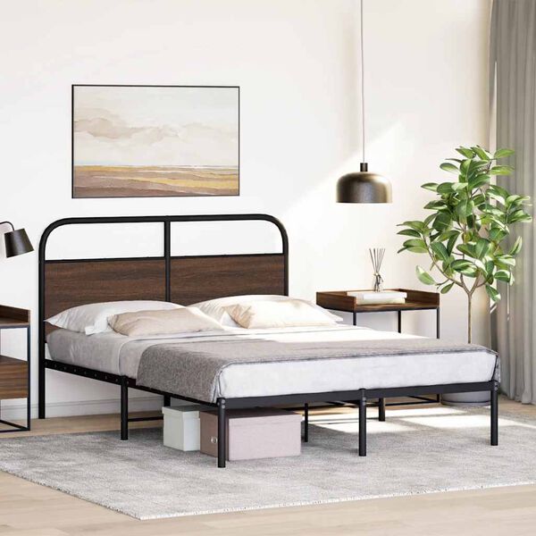 vidaXL Cadre de lit sans matelas 135x190 cm ch&ecirc;ne marron
