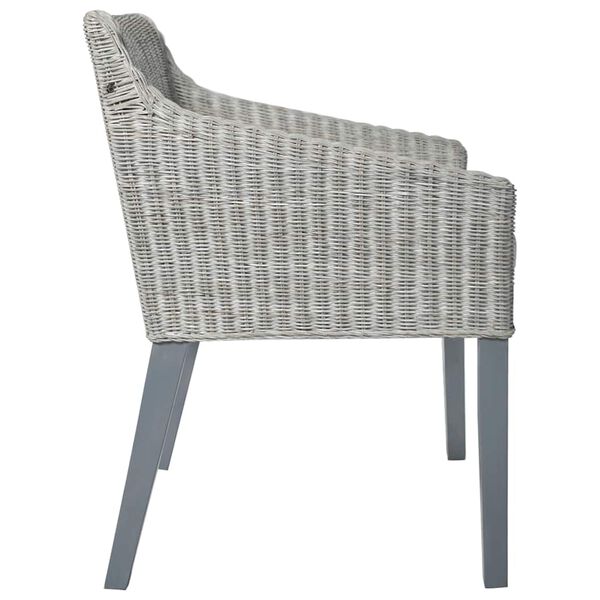 vidaXL Chaises à manger avec coussins lot de 2 gris rotin naturel