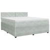 vidaXL Lit boxspring avec matelas Gris clair 140 x 200 cm Velours
