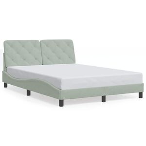 vidaXL Cadre de lit sans matelas gris clair 120x200 cm velours