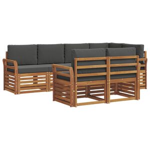 vidaXL Ensemble de canap&eacute; d'angle 7 pcs Naturel et Anthracite