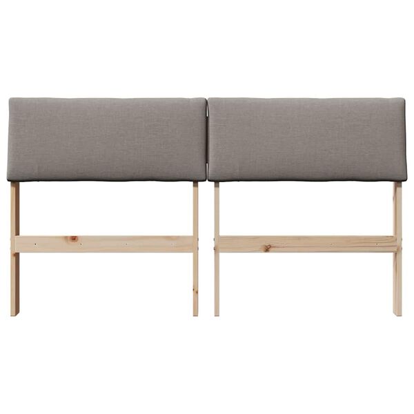vidaXL T&ecirc;te de lit capitonn&eacute;e Taupe 150 cm Pin massif