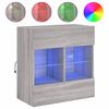vidaXL Meuble TV mural avec lumi&egrave;res LED sonoma gris 58,5x30x60,5 cm