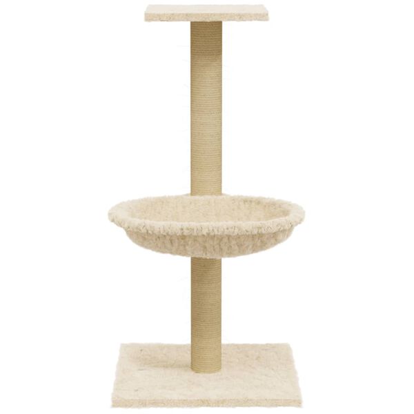 vidaXL Arbre à chat avec griffoir en sisal Crème 74 cm