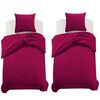 vidaXL Jeu de housse de couette Bordeaux 155x220/80x80 cm