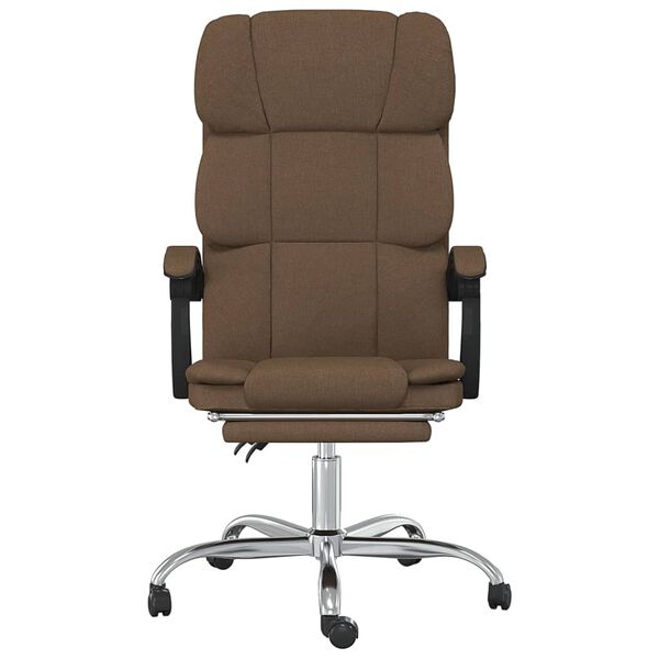 vidaXL Fauteuil inclinable de bureau Marron Tissu