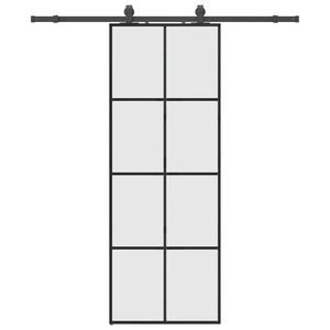 vidaXL Porte coulissante kit de quincaillerie noir 76x205 cm verre ESG