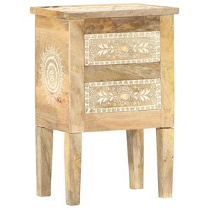 vidaXL Table de chevet peinte &agrave; la main 40x30x60 cm Bois de manguier