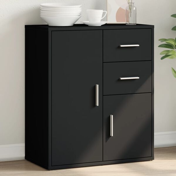 vidaXL Buffet noir 60x31x70 cm bois d'ing&eacute;nierie