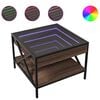 vidaXL Table basse avec LED Infinity ch&ecirc;ne marron 50x50x38 cm