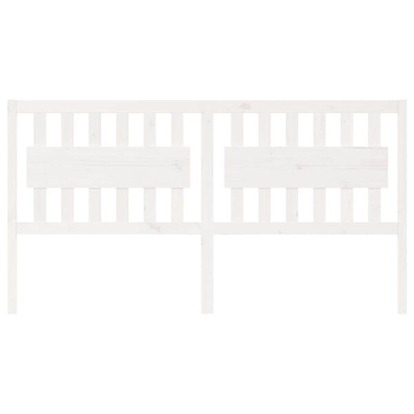 vidaXL T&ecirc;te de lit Blanc 185,5x4x100 cm Bois massif de pin