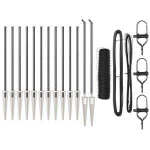 vidaXL Poteau de cl&ocirc;ture. Gris