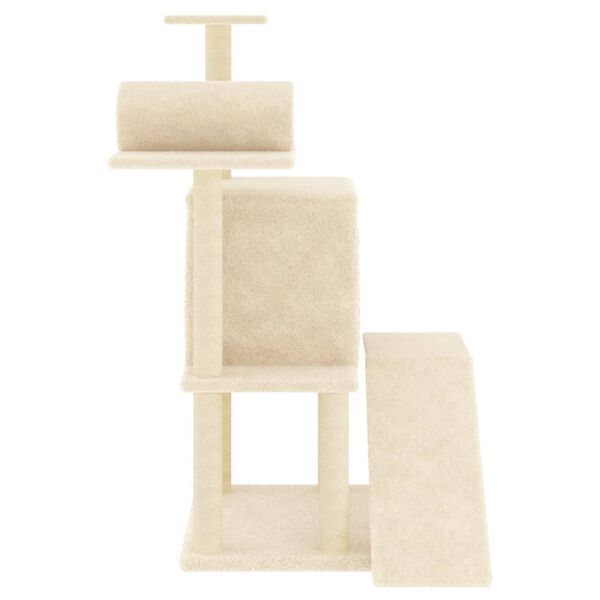 vidaXL Arbre à chat avec griffoirs en sisal crème 110,5 cm