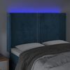 vidaXL T&ecirc;te de lit &agrave; LED Bleu fonc&eacute; 147x16x118/128 cm Velours