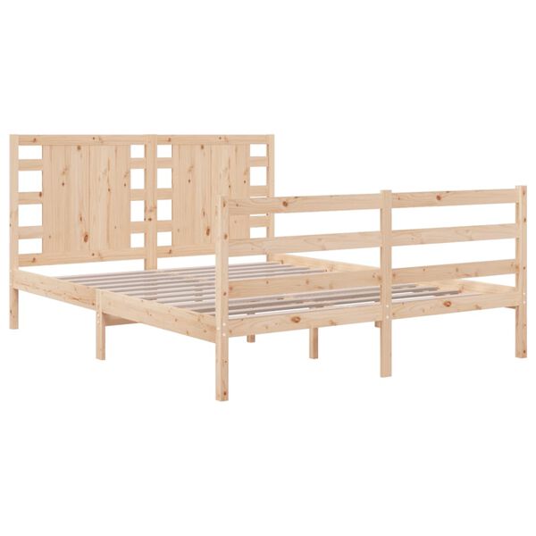 vidaXL Cadre de lit sans matelas 135x190 cm bois de pin massif