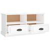 vidaXL Meuble TV blanc brillant 93x35,5x45 cm bois d'ingénierie