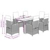 vidaXL Ensemble &agrave; manger de jardin coussins 7pcs Noir R&eacute;sine tress&eacute;e
