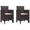 vidaXL Chaise de jardin 2 pcs Marron 53 x 49 x 85 cm Polypropyl&egrave;ne
