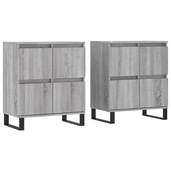 vidaXL Buffets 2 pcs sonoma gris bois d'ing&eacute;nierie