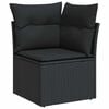 vidaXL Salon de jardin 9 pcs avec coussins noir r&eacute;sine tress&eacute;e