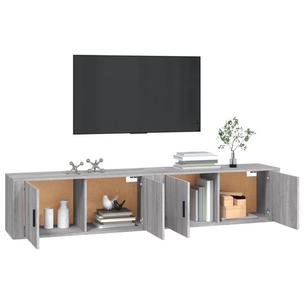 vidaXL Meubles TV muraux 2 pcs sonoma gris 100x34,5x40 cm