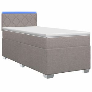 vidaXL Lit de box spring avec matelas et LED Taupe 90 x 190 cm Tissu