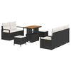 vidaXL Ensemble de canap&eacute; de jardin 8 pc Noir polyrotin