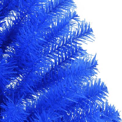 vidaXL Demi sapin de Noël artificiel avec support Bleu 120 cm PVC
