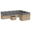 vidaXL Salon de jardin avec coussins 10 pcs beige r&eacute;sine tress&eacute;e