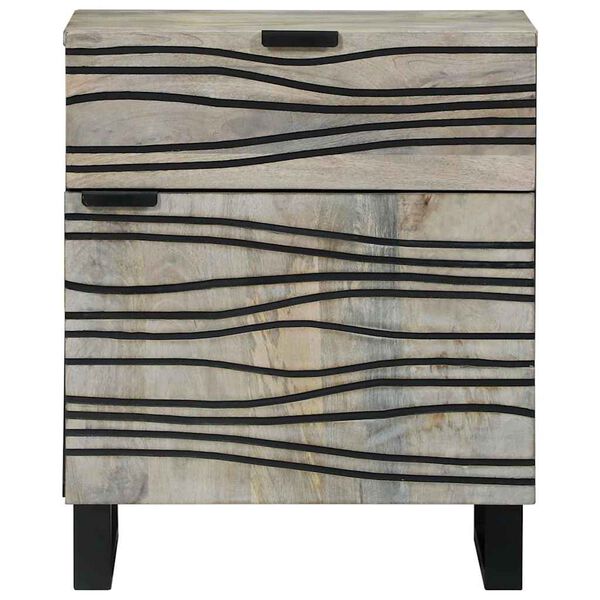vidaXL Cabinet de chevet avec tiroir Blanc et Noir 50 x 33 x 60 cm