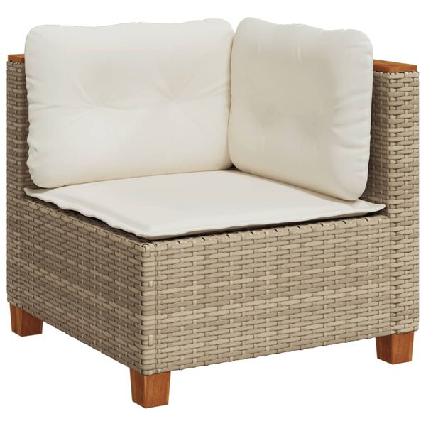 vidaXL Salon de jardin avec coussins 5 pcs beige r&eacute;sine tress&eacute;e