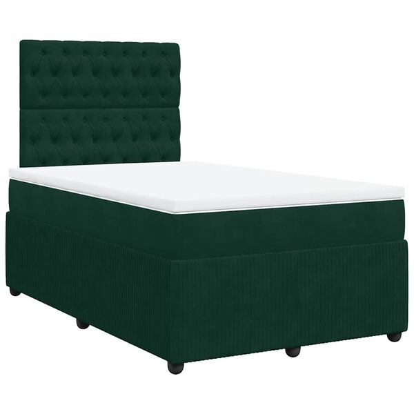 vidaXL Sommier &agrave; lattes de lit avec matelas vert fonc&eacute; 120x190 cm
