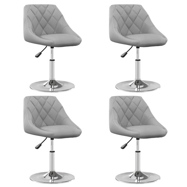 vidaXL Chaises à manger pivotantes lot de 4 Gris clair Velours