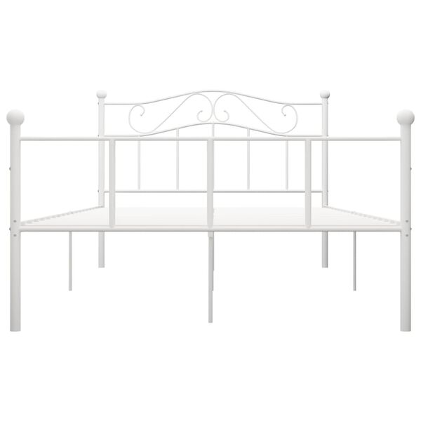 vidaXL Cadre de lit sans matelas blanc m&eacute;tal 120x200 cm