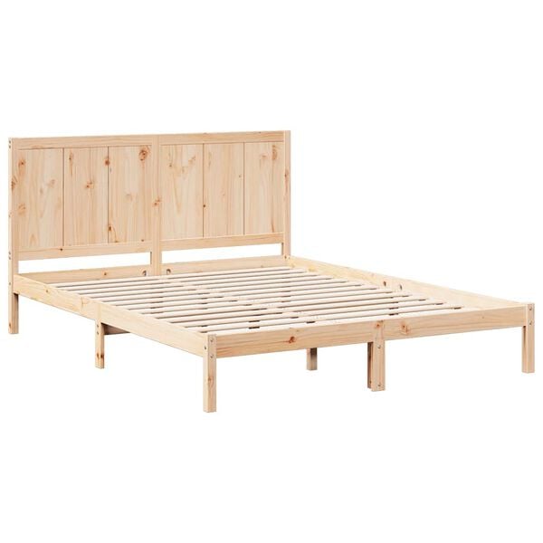 vidaXL Cadre de lit extra long sans matelas 200x210 cm bois massif
