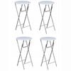 vidaXL Table de bar 4 pcs avec dessus de table en MDF Blanc