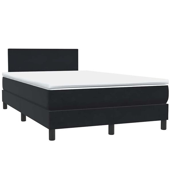 vidaXL Sommier &agrave; lattes de lit avec matelas noir 120x210 cm velours