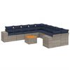 vidaXL Ensemble de canap&eacute; de jardin 11 pcs avec coussins gris r&eacute;sine tress&eacute;e